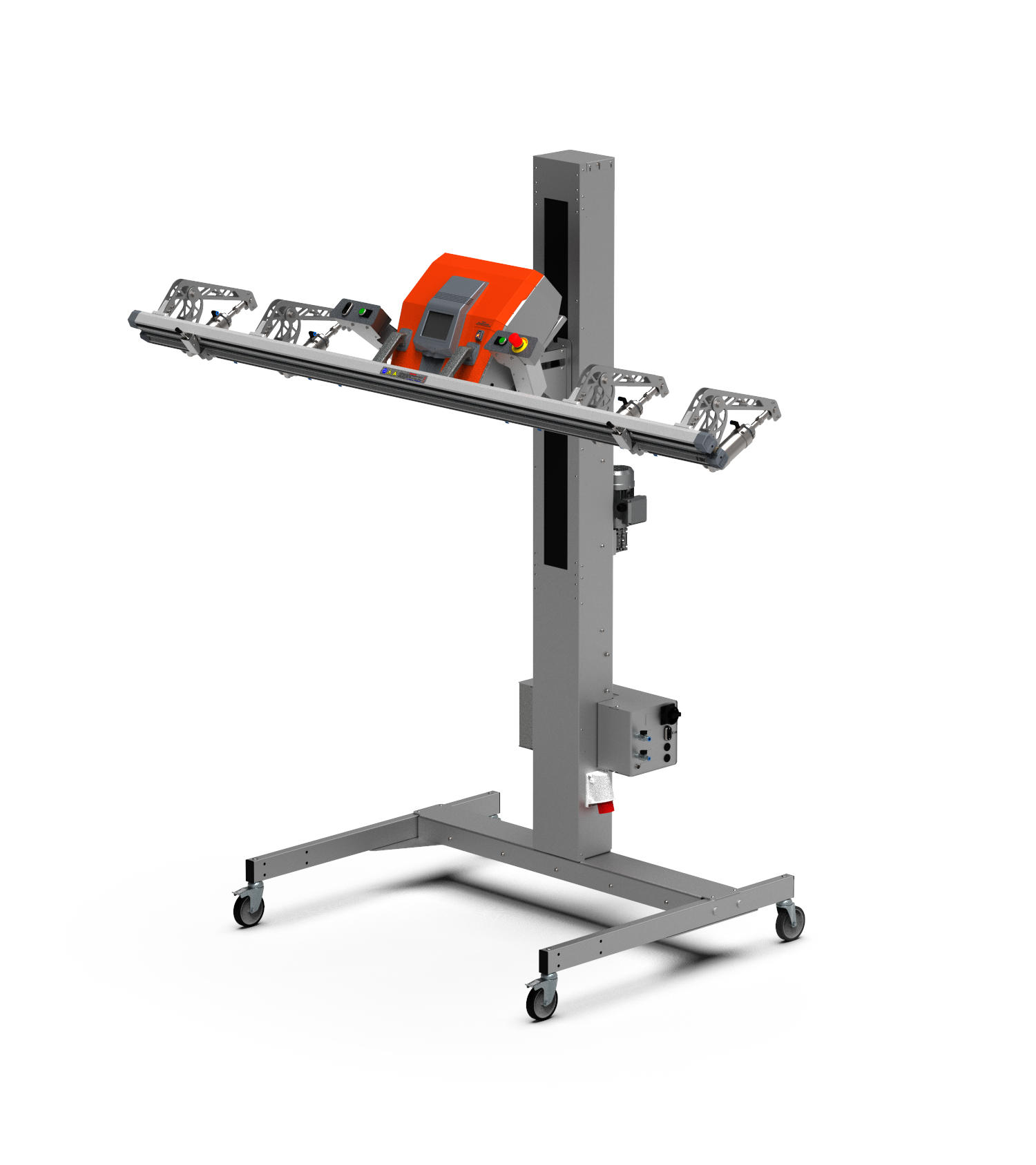 2520 sealer • high column • motorized height adjustment • wide stand base • 2 hand start